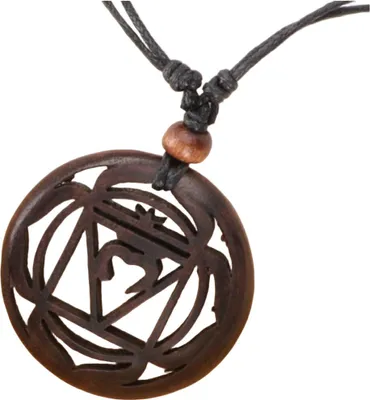 Produktbild von Chakra Halskette, Boho Chakra Kette aus Holz - Muladhara, Braun, Ketten & Modeschmuck für den Hals