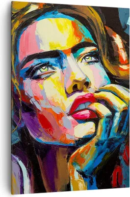 Produktbild von Bild auf Leinwand - Leinwandbild - Einteilig - Mädchen Gesicht - 70x100cm - Wand Bild - Wanddeko - Wandbilder - Leinwanddruck - Kunstdruck - Wanddekoration - Leinwand bilder - Wandbild - PA70x100-3456