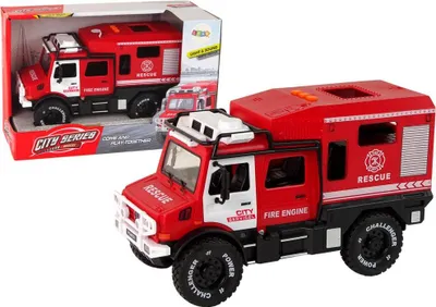 Produktbild von Geländewagen Feuerwehr Rot Türen Zum Öffnen Geräusche Lichter