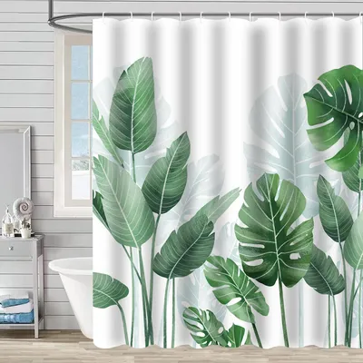 Produktbild von Duschvorhang 180 x 180 cm, schimmelresistenter Duschvorhang, wasserdichter Badvorhang, waschbarer Duschvorhang fš¹r Badewanne und Badezimmer