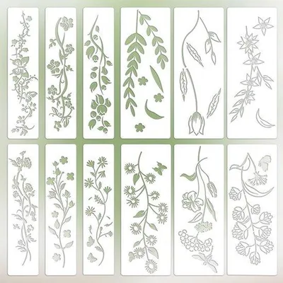 Image de 12 grandes pochoirs DIY pour murs, bois, toile et décoration murale