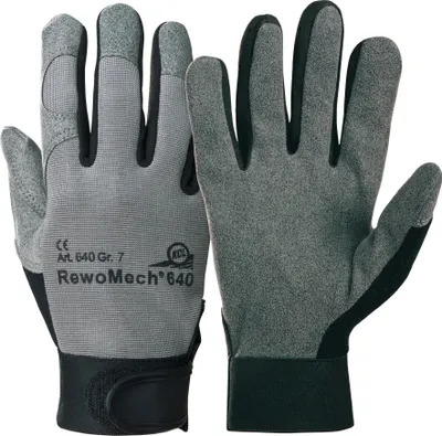 Zdjęcie produktu dla Rękawice ze skóry syntetycznej Honeywell RewoMech 640 czarny/szary rozmiar 10 - 640/10