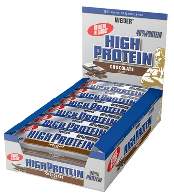 Image de Weider 40% High Protein Low Carb Bar - 24 Riegel a 50g Chocolate