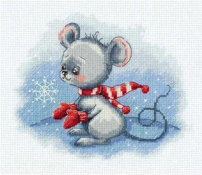 Productafbeelding van Klart Kreuzstichset "Warme Handschuhe" 19x16cm, Zählmuster