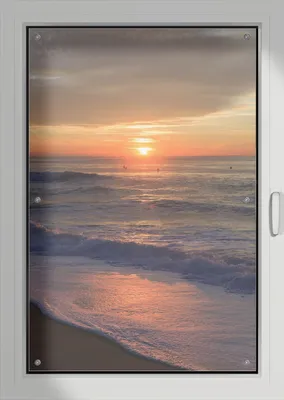Produktbild von Wallario Lichtschutzbild, Dekorativer Sichtschutz Sonnenschutz 76 x 115 cm mit Motiv: Sonne über dem Meer - Verdunklung ohne Bohren