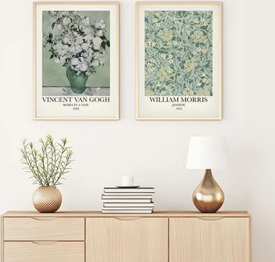 Produktbild von Wallity, Dekoratives Gerahmtes MDF Gemälde (2 Stück), 30 x 40 cm | 100% MDF (3 mm), Rahmen: 100% MASSIVHOLZ (2 cm) | Stilvolle Wanddekoration für jedes Zuhause.