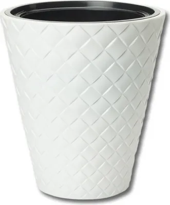 Zdjęcie produktu dla MAKATA plastikowa osłonka na doniczkę biała d40x44cm 2820