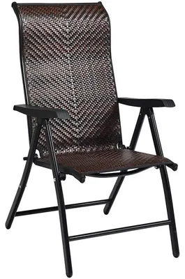 Immagine prodotto di Sedia pieghevole in rattan, dimensioni 72,5 x 58,7 x 81,9-111,9 cm, capacità di carico 113 kg, colore marrone
