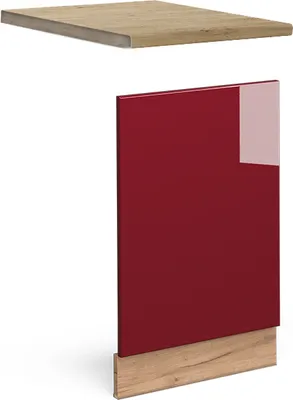Produktbild von Frontblende Vicco Fame-Line Bordeaux Hochglanz 45 cm , AP Eiche, Model 46686