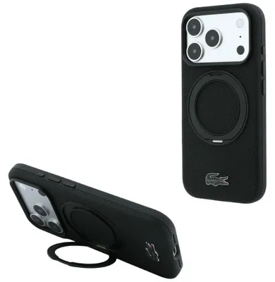 Zdjęcie produktu dla Etui Lacoste Petit Pique with Ring Stand MagSafe do iPhone 18 Pro Max / 17 Pro Max czarny