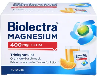 Produktbild von Biolectra Magnesium 400 mg ultra orange Trinkgranulat, 40 St. Beutel