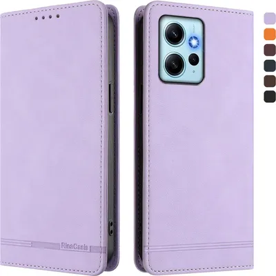 Image de Etui pour Xiaomi Redmi Note 12 4G, étui rétro en cuirPolyuréthaneavec support et fentes pour cartes Violet