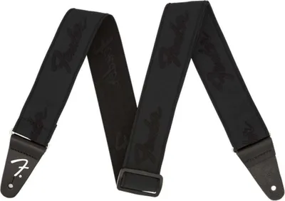Zdjęcie produktu dla Fender Weighless Strap Running Logo Black Tekstylne gitarowe pasy