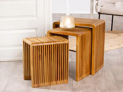 Produktbild von Gilde Holz Couchtisch Set "Cali" 3er Set 51387