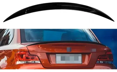 Productafbeelding van Achterspoiler, bagageruimteafdekking, spoiler, spatborden voor BMW 1 Serie E82 Coupé E88 Cabrio 07-13, zwart, glanzend.