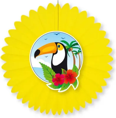 Produktbild von Dekofächer Karibik mit Tukanmotiv, einseitig, 60 cm