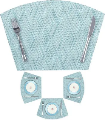 Imagen del producto de Manteles individuales de PVC azules, de 45x30 cm, fáciles de limpiar