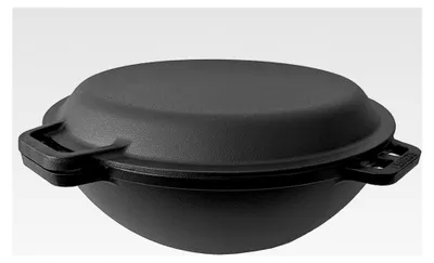 Produktbild von Gusseisen Wok Kasan 12 L mit Grilldeckel