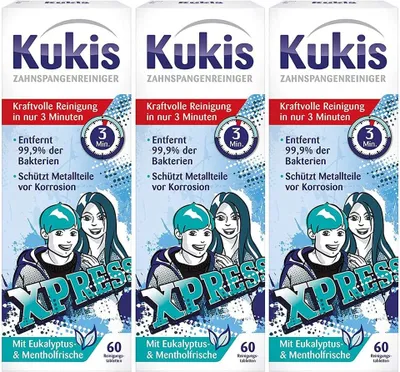 Produktbild von Kukis Zahnspangenreiniger 3 x 60 Stück