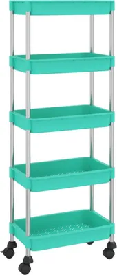 Obrázok produktu pre vidaXL Kuchynský vozík 5 políc Tyrkysová 42x29x128 cm Železo a ABS