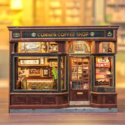 Imagen del producto de Baukasten: Cafetería "Cutebee Corner", modelo CWGB402, madera, 21 x 13 x 17 cm