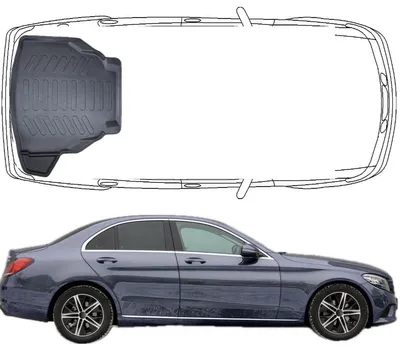 Produktbild von Trimak  Kofferraumwanne kompatibel mit MERCEDES C Klasse W205 Limousune 2014 - 2023 Nicht umklappbare Rücksitze Kofferraummatte