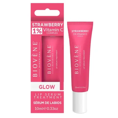 Produktbild von Biovène Lippenserum Erdbeere mit 1% Vitamin C, strahlende Lippenpflege, 10ml