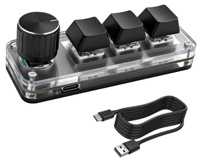 Imagen del producto de Teclado mecánico mini - 3 teclas programables con iluminación RGB