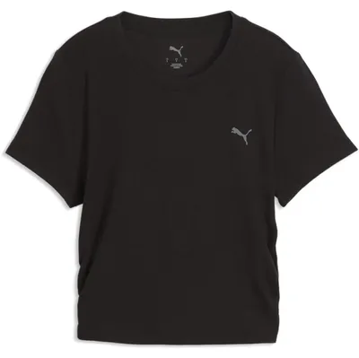 Produktbild von W Cloudspun Rib Tee PUMA Schwarz