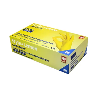Immagine prodotto di AMPRI STYLE LEMON Guanti in nitrile giallo senza polvere 100 pz. taglia XL