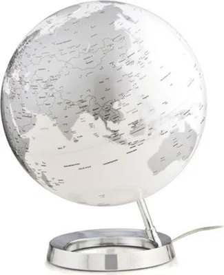 Image de Atmosphere No-0331F7Ns-Gb Globe terrestre chromé brillant Base en plastique de 30 cm de diamètre Anglais