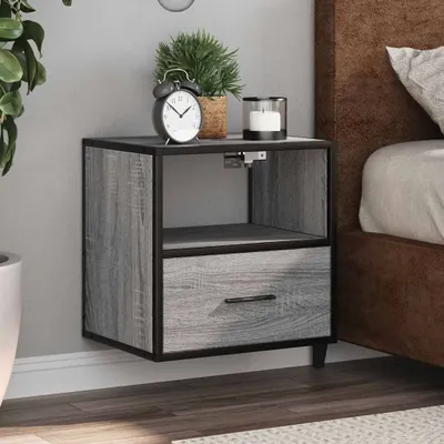 Obrázok produktu pre vidaXL Nástenné nočné stolíky 2 ks. Sivá Sonoma 40x31x39,5 cm