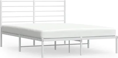 Obrázek produktu pro vidaXL Postel s čelem kovová bílá 135x190 cm