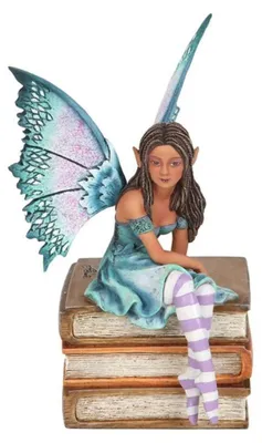 Buchfee Figur 19 cm – Fantasy Kunst Sammlerstück aus Harz