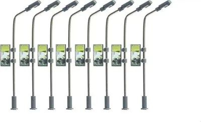 Immagine prodotto di Lampioni a LED in metallo per modellini ferroviari in scala HO e OO