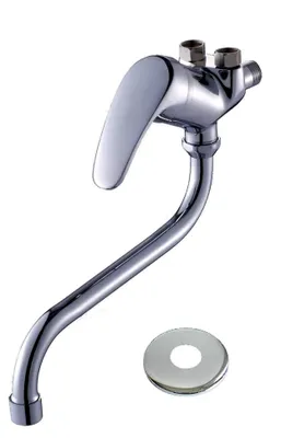 Produktbild von HST | Spültischarmatur | Küchenarmatur | Niederdruck | Wand - Einhebelmischer Wasserhahn | HSTA10 (18cm & 25 cm Auslauflänge, inkl Panzerschlauchset, Druckminderer, Ersatzkartusche)