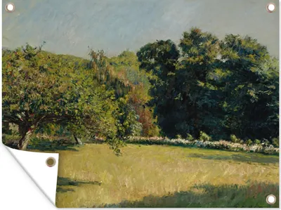 Produktbild von MuchoWow® 40x30 cm Outdoor-Poster Gartendeko Sichtschutz Garten Poster für den Garten  Ein Garten in Trouville - Gemälde von Gustave Caillebotte