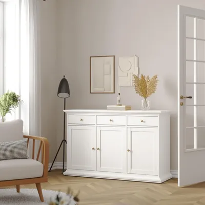 Obrázok produktu pre Príborník - biely 46,1x143,7x91,66h cm