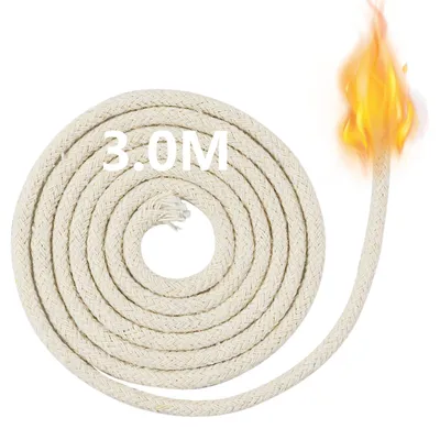 Geflochtener Baumwolldocht 3 m, 4 mm, für Öllampen und Kerzen