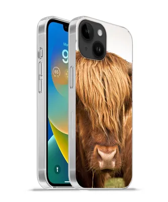Produktbild von MuchoWow® Handyhülle Schutzhülle Hülle für Apple iPhone 14 - Softcase Schottische Highlander - Braun - Gras Silikon Softcase Handy Hülle - Mobiltelefonhülle