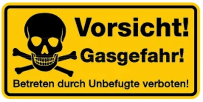 Produktbild von Schild Alu Vorsicht! Gasgefahr! Betreten durch Unbefugte verboten! 170x350mm