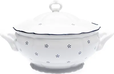 Produktbild von Suppenschüssel mit Deckel, tschechisches Porzellan, Verona, 2,5 l, blaue Valbella, G. Benedikt