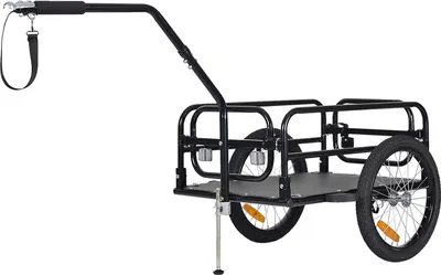 Produktbild von TIGGO Fahrradanhänger Lastenanhänger & Handwagen mit Kupplung, Hochdeichsel, Ladefläche: 67x46x25cm / ca. 75 Liter / 2 Getränkekästen