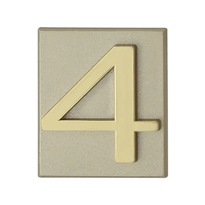 Produktbild von DOMINO Hausnummer Briefkasten Selbstklebend – 4 | 3D Türnummer Adressnummern Aufkleber | Hausnummern Klebend | Klebezahlen Wetterfest | Zahlen zum Aufkleben | Hausnummernschild | PCV | Olive
