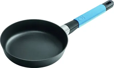 Obrázek produktu pro Plochá pánev Squality, světle modrá, 20 cm⌀, výška 5 cm, objem 0,8 l, ergo rukojeť, sklokeramika/GAS