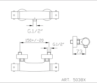Produktbild von Demm Duschthermostat Aufputz Derytherm chrom 5038X, 13464.005.C