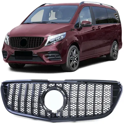 Sport Kühlergrill Schwarz Glanz passt für Mercedes V Klasse W447 ab 2019 – Produktansicht