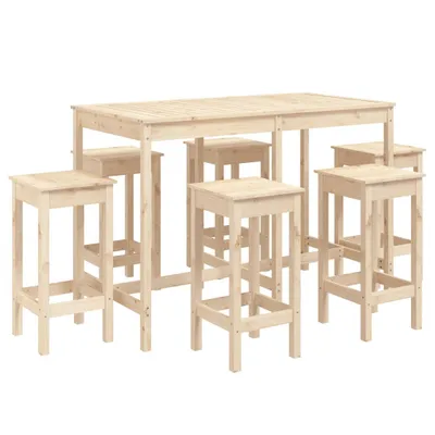 Produktbild von vidaXL 7-tlg. Gartenbar-Set Massivholz Kiefer