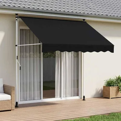 Productafbeelding van Maison Exclusive - Handmatig bedienbare zonnescherm, zwart, 150 cm