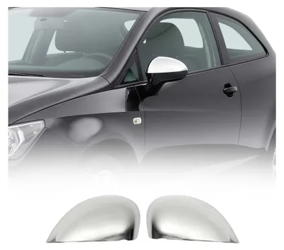Image de Coques de Rétroviseurs pour Seat Leon II 2005-2012 en Acier Chromé Argent, Image générée par une IA